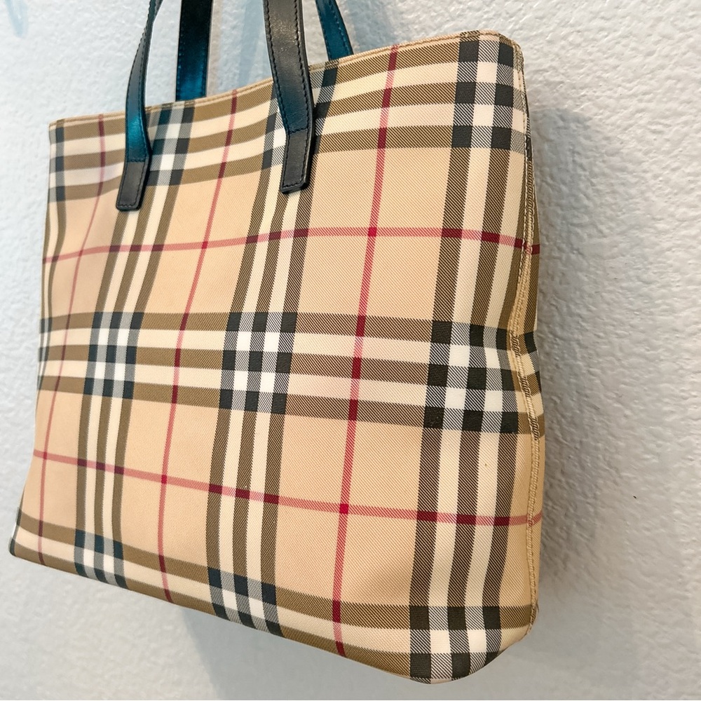 Burberry London Nova Check Canvas Classic Handbag Satchel Shoulder Bag Tote - Picture 4 of 16